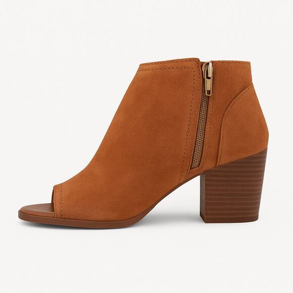 Aldo Suede Open Toe Heeled Bootes Size 8.5 - Picture 1 of 8